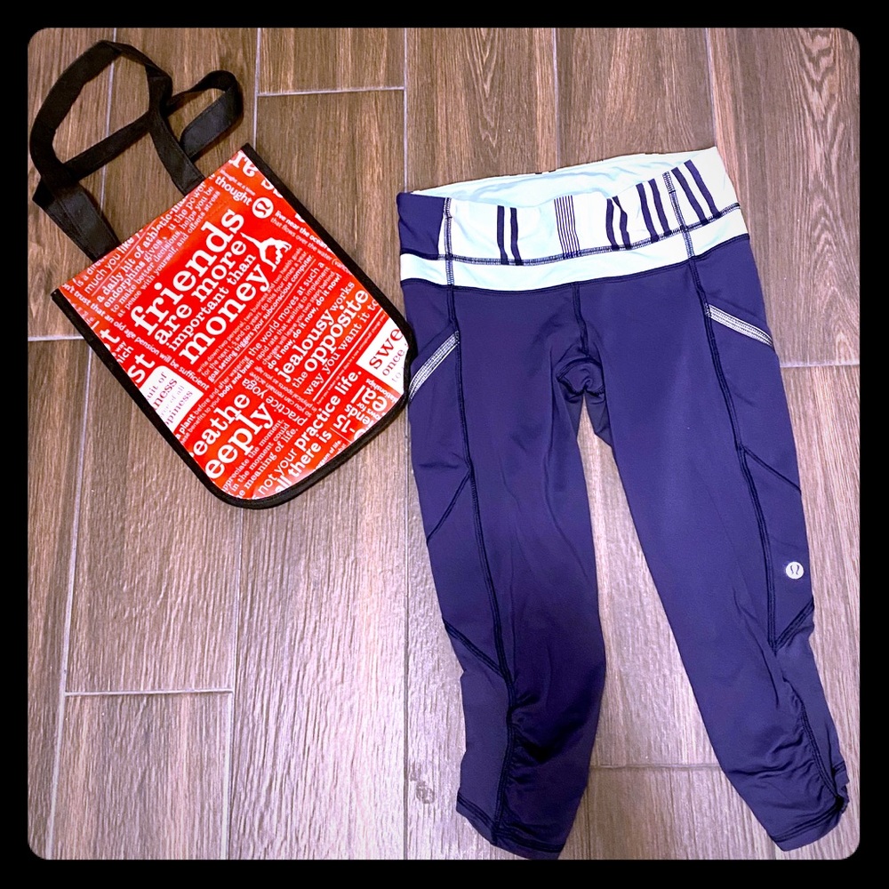 LULULEMON RUN A MARATHON CROP II, Size 4